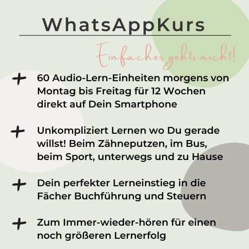 WhatsAppKurs Buchführung und Steuerrecht für Bilanzbuchhalter